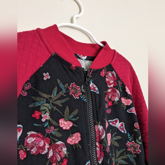 Wonder Nation Floral Print Quilted Sleeve Jacket Girls size Medium - Picture 2 of 6